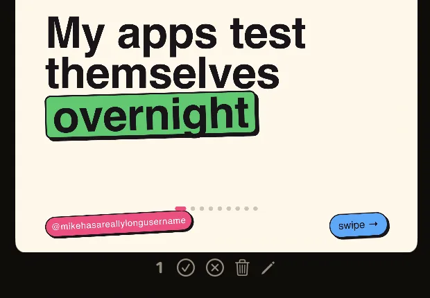 A finished slide in Bearousel with its approve, reject, delete and edit buttons underneath.