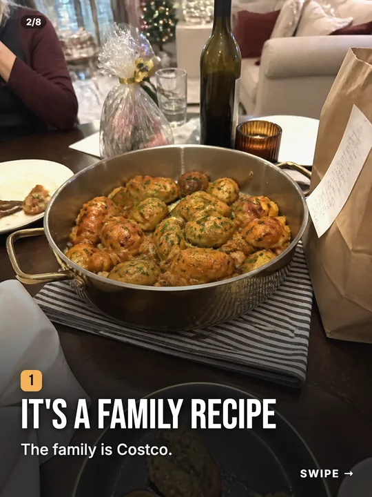 Slide: It's a family recipe. The family is Costco.