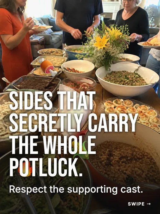 Slide: Sides that secretly carry the whole potluck.